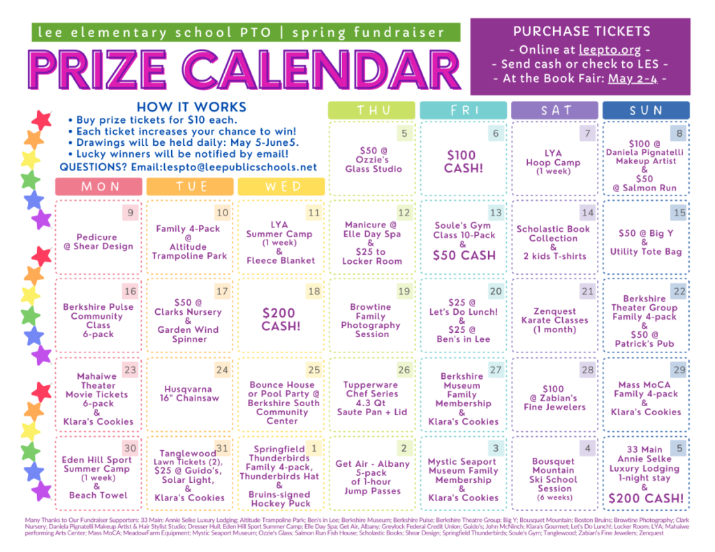 Prize Calendar Fundraiser Lee Elementary PTO prize-calendar-fundraiser-lee-elementary-pto